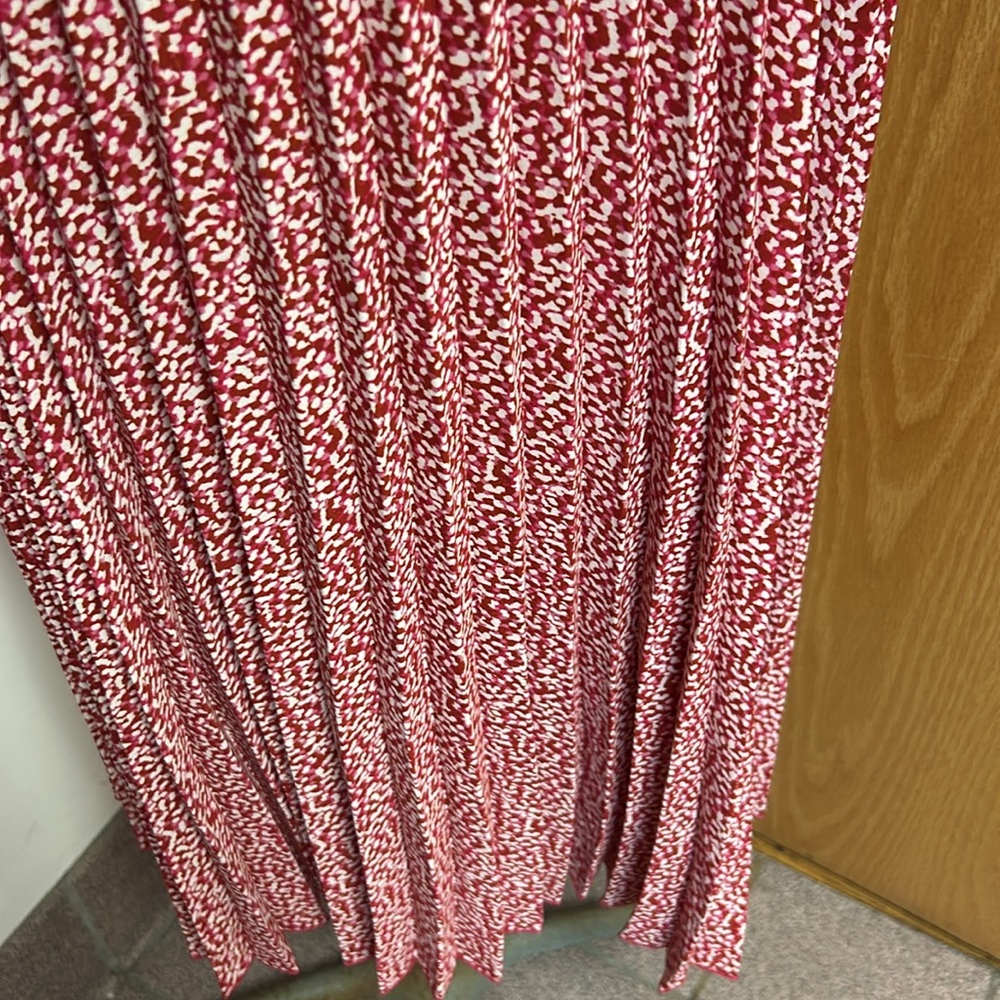 Vince‎ Camuto Pink/Ivory Pleated Floral Midi Skirt Lightweight Feminine Girly XL - Picture 12 of 15